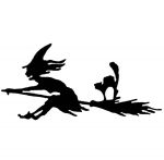 X Large Steel Witch & Cat Weathervane or Sign Profile - Laser cut 900mm